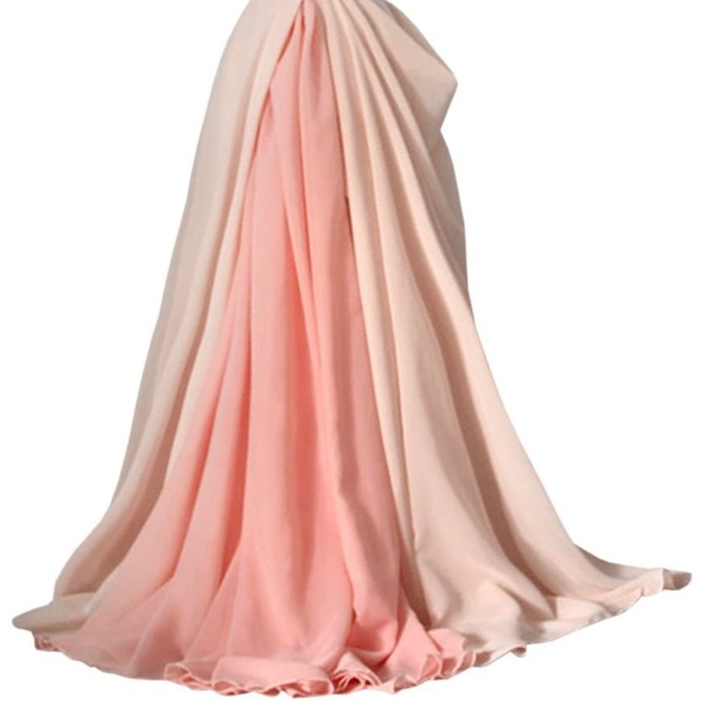 Maxi Train Draped Ball Gown 2 Tone Layered Skirt
